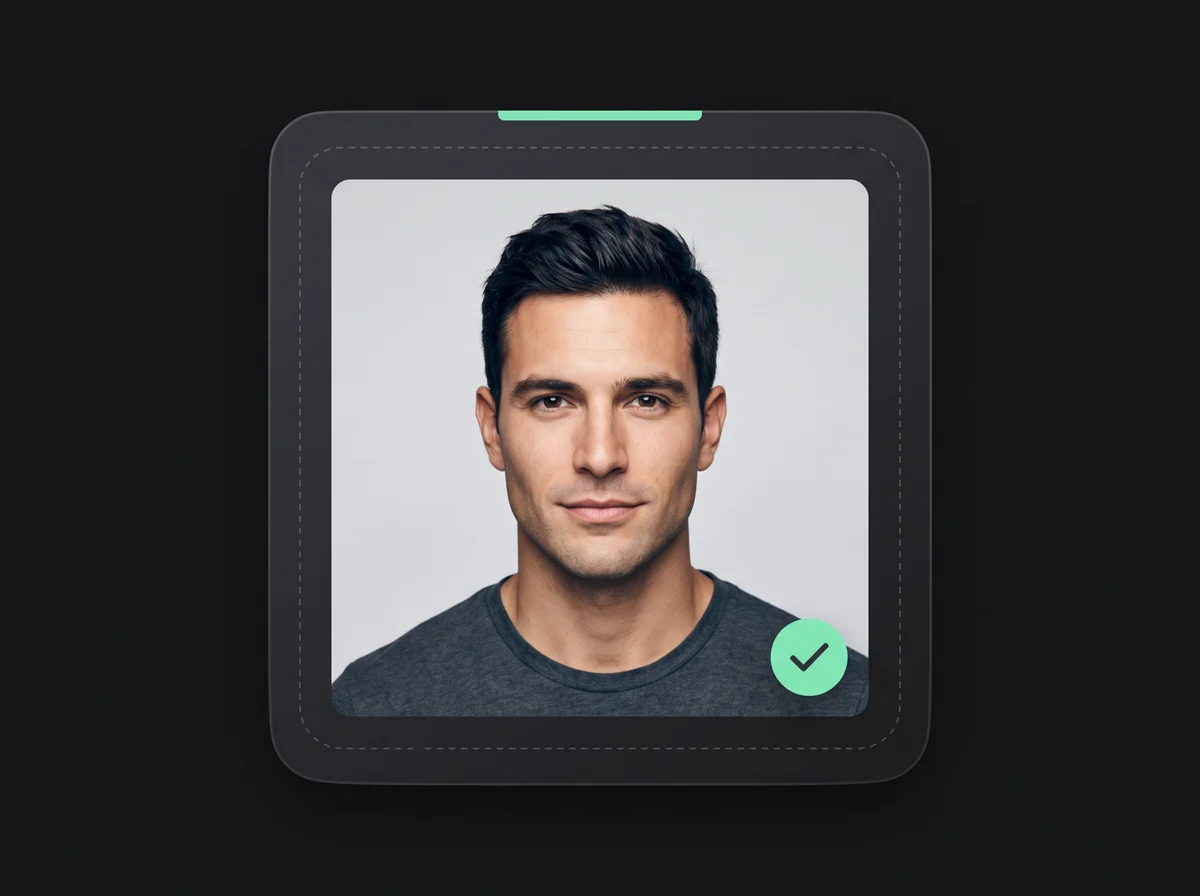 A clean-shaven front-facing portrait uploaded to the AI beard generator, jaw and chin fully visible