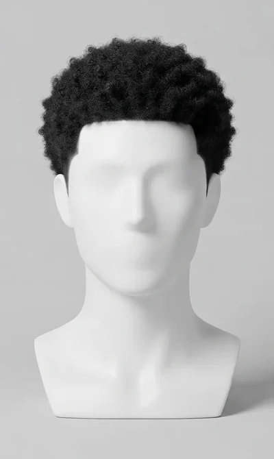 Cropped Afro haircut